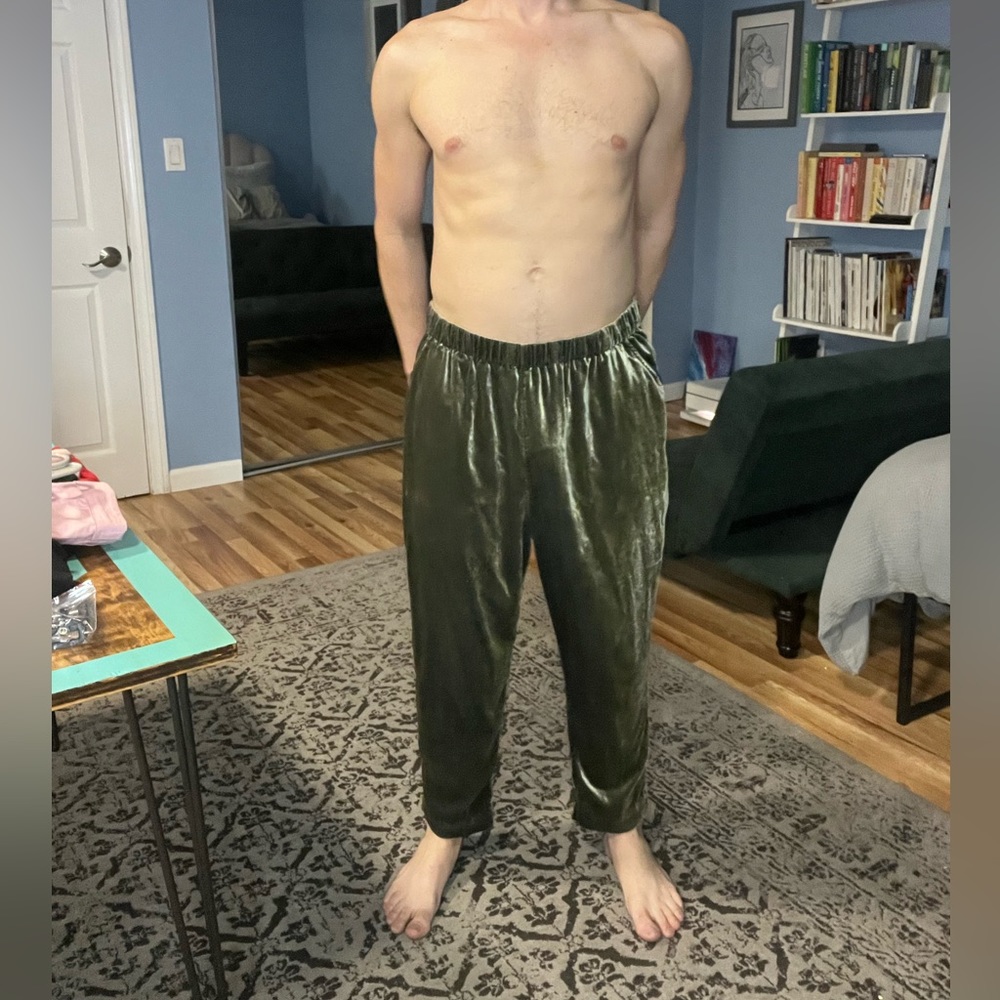 Velvet looking green pants